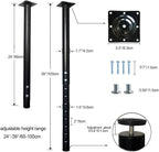 QLLY Adjustable Metal Table Leg, 24-40 inch, Home Office DIY Desk Leg, - Image 2