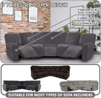 LightInTheBox 7-Piece Velvet Stretch Reclining Couch Covers 5 Seats Corner Sofa - Image 8