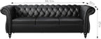 Mid-Century 3 Seater Sofa, Faux Leather Couch - Image 2