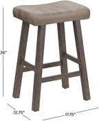 Hillsdale Furniture Saddle Counter Stool, Rustic Gray - Image 3
