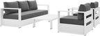 Modway Tahoe Aluminum 4-Piece Outdoor Patio Set in White Charcoal by Modway