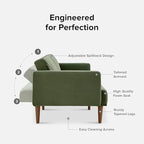 mopio 76.4" Futon Sofa Bed, Sleeper Sofa, Mid Century Modern Futon Couch - Image 3