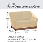 VAILGE 2-Seater Heavy Duty Patio Deep Bench Loveseat Cover, 100% Waterproof - Image 2
