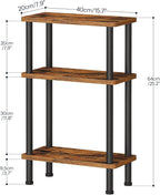 HOOBRO Narrow Side Table, 3-Tier Slim End Table No Tools Needed, Twist-On - Image 3