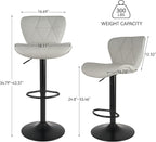 Nalupatio Modern Bar Stools Set of 4, Adjustable Faux Leather Upholstered - Image 2
