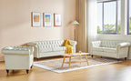 AVZEAR Leather Upholstered Armchair, Mid-Century Modern Single Sofa Chair - Image 6