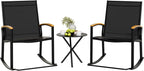 Shintenchi 3 Piece Outdoor Rocking Bistro Set, Textilene Fabric Small Patio by Shintenchi%7CFurnitureMadeforRealLife