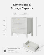EYYTHUNG 3 Drawer Nightstand - Image 2