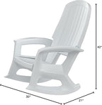 Semco Rockaway Heavy-Duty Outdoor Rocking Chair w/Low Maintenance All-Weather - Image 3