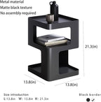 Modern Metal Side Table with Storage, Small End Table - Image 3