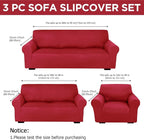 Peryiter 3 Pcs Couch and Loveseat Covers Set Sofa Cover - Image 2