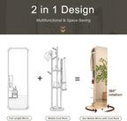Muwuele Solid Wood Full Length Mirror Coat Rack, Floor Mirror - Image 3