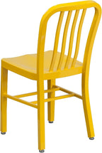 Flash Furniture Commercial Grade Yellow Metal Indoor-Outdoor Chair - Image 5