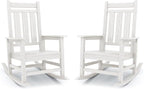 KINGYES Oversized Outdoor Rocking Chair Set of 2, All-Weather Patio Rocking by KINGYES