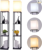 Gupuzm Floor Lamp with Shelves, Modern Square Standing Lamp with 3 Color by GUPUZMproducesandsellslamp