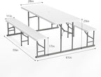 VINGLI Folding Picnic Table and Bench Set, Portable Outdoor Dining Furniture - Image 9