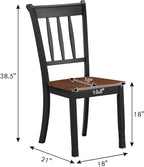 Giantex Wood Dining Chairs Set of 4, Armless Kitchen Chairs w/Solid Rubber Wood - Image 3