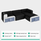 Novilla 106" Modular Sectional Sofa, Modern Cloud Sectional Couch - Image 8