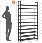 LANTEFUL 11 Tiers Tall Shoe Rack Holds 55 Pairs of Shoes - Image 3
