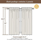 Chyhomenyc Semi Sheer Curtains 54 Inch Length - Image 5