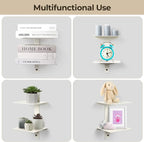 Floating Book Shelves for Wall, 4 Tier Invisible Floating Bookshelf, Vertical - Image 8