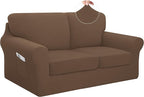 Easy-Going 5 Pieces Stretch Loveseat Cover Washable Loveseat Slipcover Set by Easy-Going