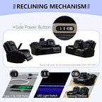Power Recliner Sofa Set, Living Room Furniture Sets, Luxury Reclining Loveseat - Image 4
