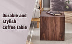 16'' Cube Coffee Table with Wood Grain Pattern, Square No Assembly End Table - Image 7