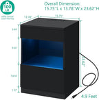 HOMMPA Set of 2 Open Shelf LED Nightstands - Image 2