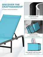 Patio Chaise Lounge Chair Set of 2, Foldable Lounge Chairs - Image 4