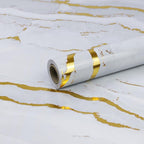 White Gold Marble Contact Paper by Biyoeepeelstickwallpaper