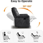 EBELLO 3 Pieces Reclining Living Room Set, Overstuffed Soft Fabric Manual - Image 4