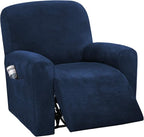 H.VERSAILTEX Velvet Stretch Recliner Couch Covers 4-Pieces Style Recliner Chair by HVERSAILTEX