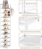 LANTEFUL Tall Narrow Shoe Rack 10-Tier Skinny Shoe Shelf Storage - Image 4