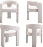 BESTANO Set of 3 Modern Linen Fabric Upholstered Dining Chairs - Image 7