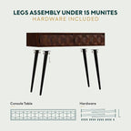 Bme Console Modern Mid-Century 2 Drawers, Unique Geometric Design Sofa Table - Image 6