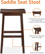 Amazon Basics Solid Wood Saddle-Seat Counter Height Bar Stools - Image 6