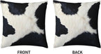 Western Cow Print Black and White Pillow Covers 20x20 Set of 2, Cowfur Print - Image 2
