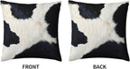 Black and White Western Cow Print Pillow Covers 18x18 Set of 2, Cowhide Accent - Image 2