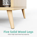 7-Cube Storage Organizer with Natural Wood Legs, Mid-Century Modern Bookcase - Image 8