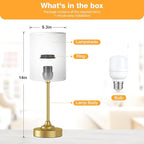 Fenmzee Gold Nightstand Bedroom Lamp - Image 4