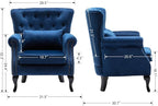 Mid Century Modern Accent Chair Upholstered Armchair Comfy Velvet Fabric Single - Image 2