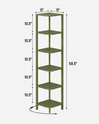 TUTOTAK Corner Shelf with LED Light, 6-Tier Corner Bookshelf - Image 2