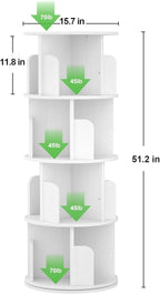 Aheaplus Rotating Bookshelf, Small Corner Bookshelf - Image 3