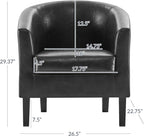 BELLEZE Accent Barrel Chair, Club Tub Sofa Corner Chair - Image 2