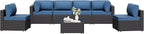 7 Pieces Outdoor Patio Sectional Sofa Couch, Wicker Furniture Patio by Shintenchi%7CFurnitureMadeforRealLife