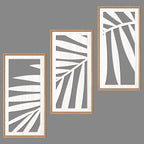 IARTTOP Tropical Palm Tree Leaf Wood Wall Art White Framed 8x16 Inch Set of 3 by IARTTOP
