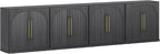 BELLEZE 3 Tier Bookshelf with Double-Arc Door - Image 8