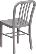 Flash Furniture Commercial Grade Silver Metal Indoor-Outdoor Chair - Image 5
