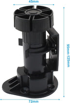 Jiozermi 12 Pack Black Plastic Cabinet Legs, Adjustable Furniture Feet - Image 2